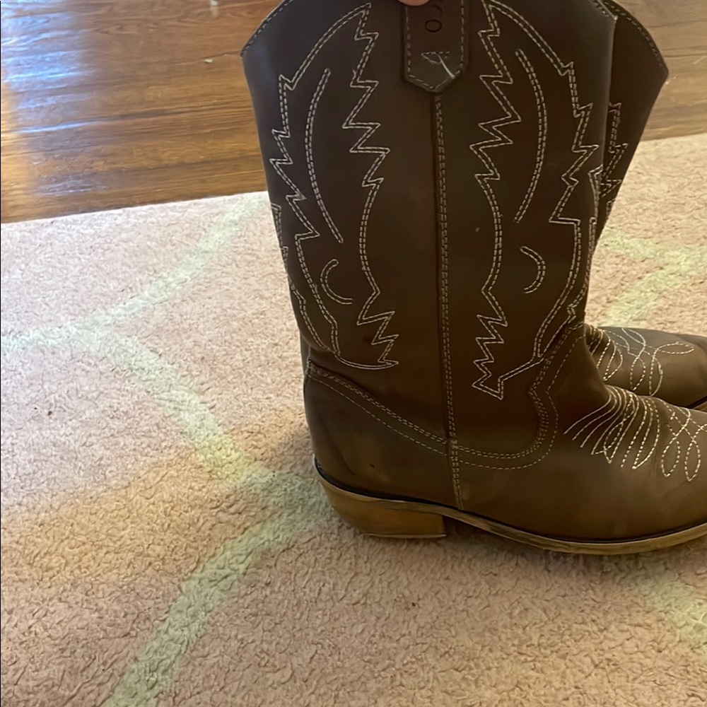 Brown Leather Cowboy Boots